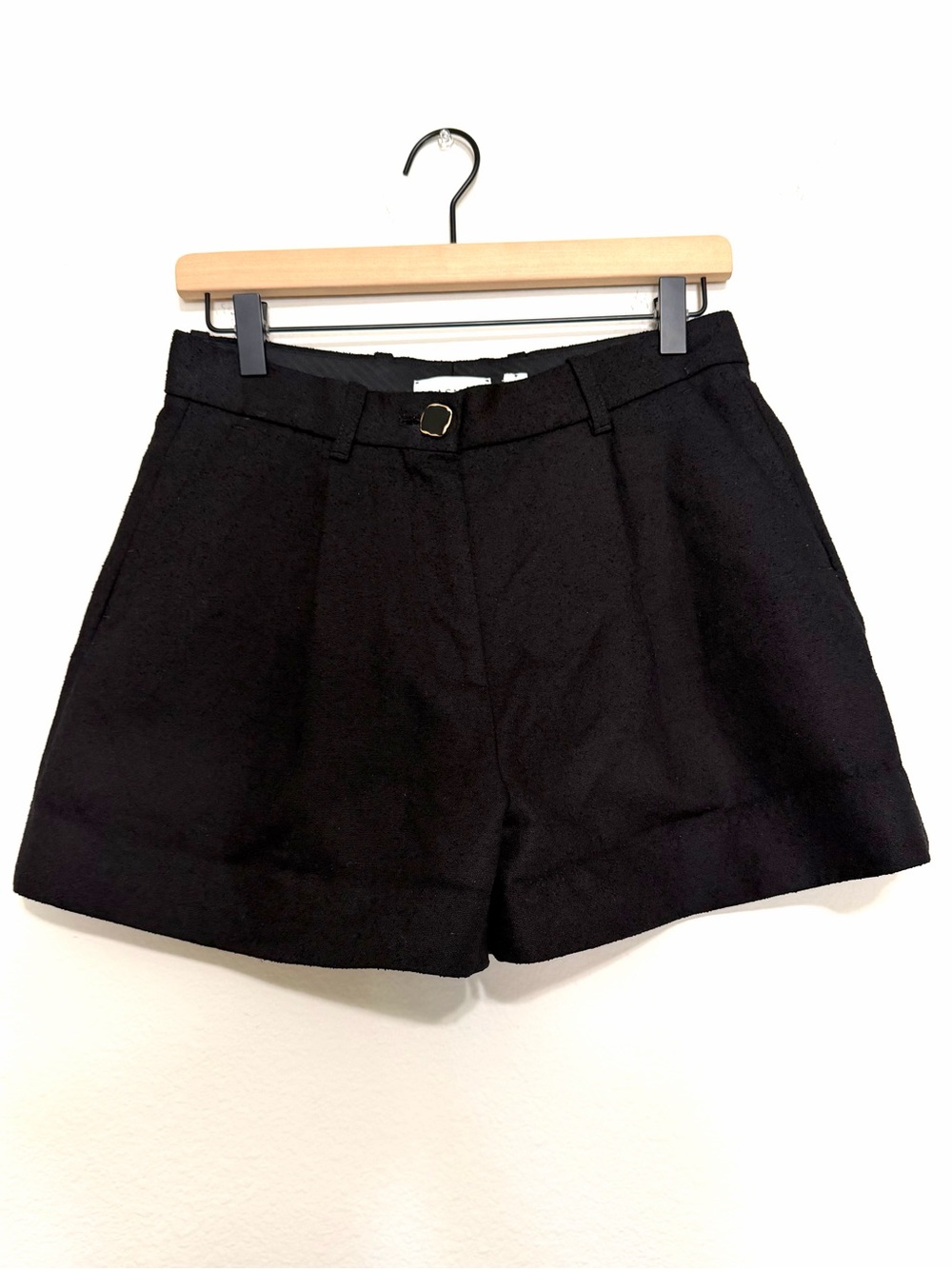 HOUSE OF DAGMAR Black Tailored Cotton Shorts Size 34 - Picture 1 of 6